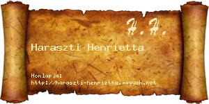 Haraszti Henrietta névjegykártya