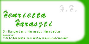 henrietta haraszti business card